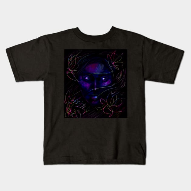 Purple Flower Faerie Spirit Kids T-Shirt by georgiagoddard